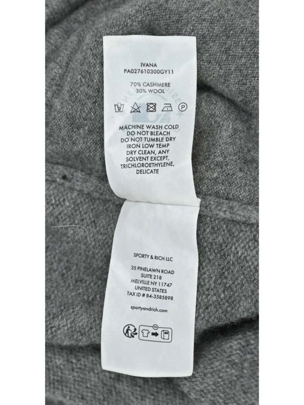 Sporty & Rich Heritage Yankees Serif Cashmere Lounge Pants in Grey - Picture 4 of 4